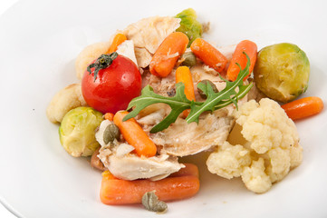 fresh salad in a white plate