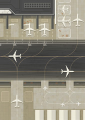 Top view airport