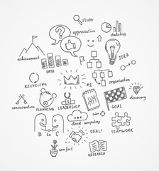 Drawn business symbols