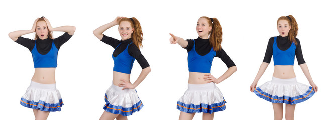 Cheerleader isolated on the white background