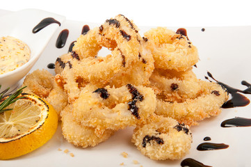 fast food on white background on the plate
