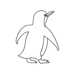 Naklejka premium Ausmalbild Pinguin läuft
