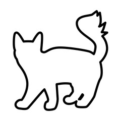 Cat line simple icon