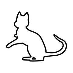 Cat line simple icon