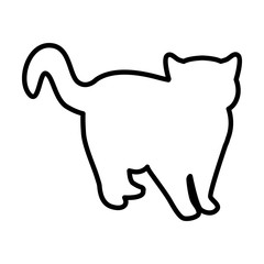 Cat line simple icon