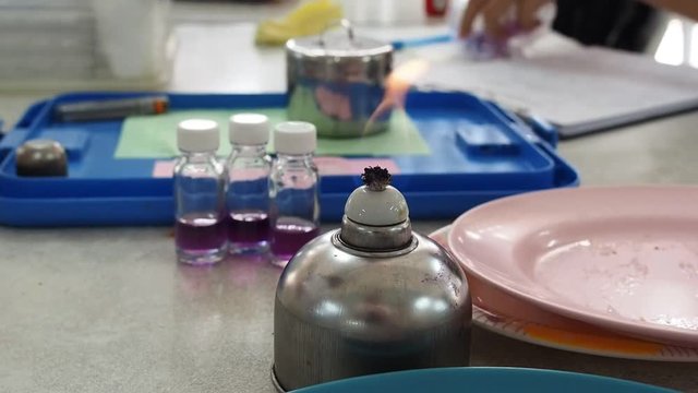 Alcohol Burner on the table in laboratory