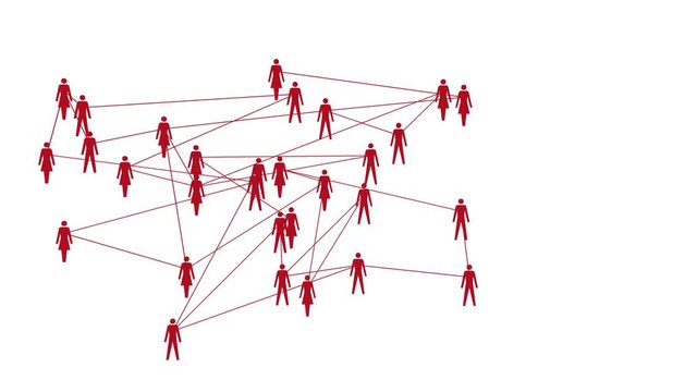 Diverse network of people change position to form a brain shape.