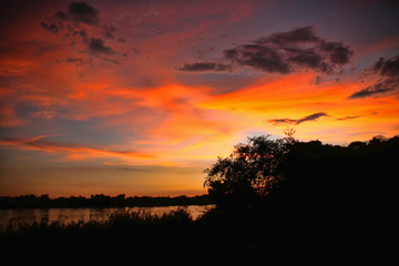 Fototapeta na wymiar Sunset at Zambezi, Zambia