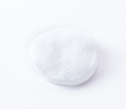 cleaning white cotton pads isolated on white background