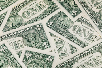 One dollar banknote closeup