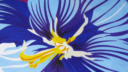 Beautiful blue floral fabric background.
