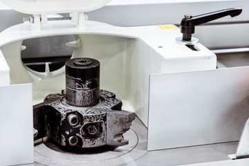 Fragment of an edge banding machine.