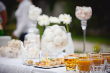 Decorative candy-bar for wedding party