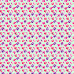 Rose seamless pattern with natural watercolor illustrations of watercolor roses on the paper. Amazing for wedding card, textile, wallpapers, greetings card, web, backgrounds, labels.