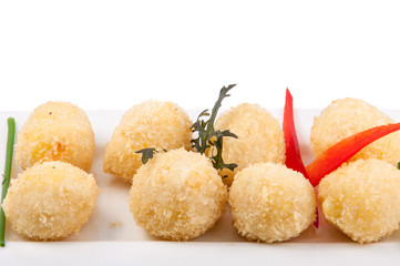 fast food on white background on the plate