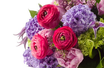 Bouquet of different flowers, close-up