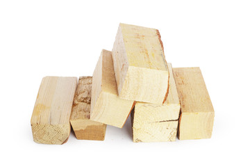 Pile of firewood isolated on a white background