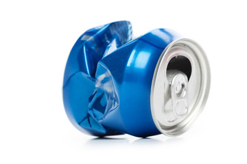 Compressed cans isolated on a white background