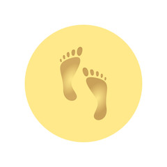 Footprints in sand. Vector