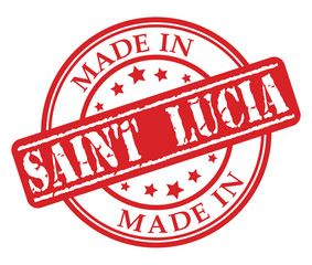 Made in Saint Lucia red rubber stamp illustration vector on white background