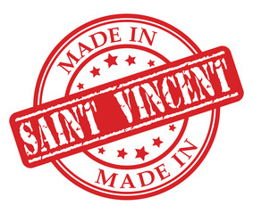 Made in Saint Vincent red rubber stamp illustration vector on white background
