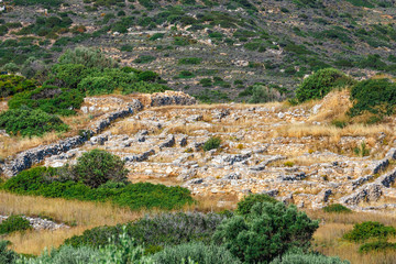 Fototapeta na wymiar ruins of Ancient Aptera on Crete island. Greece