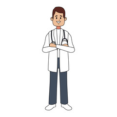 Fototapeta premium Doctor man cartoon vector illustration graphic design