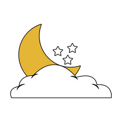 Moon and stars vector illustration graphic design