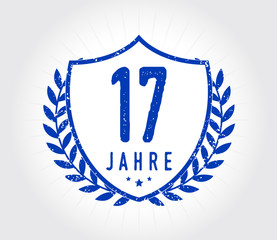 17 Jahre Schild Kranz