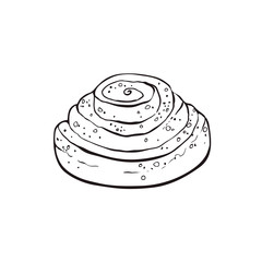 Hand drawn bread isolated on white background. astry icon vector illustration in sketch style.