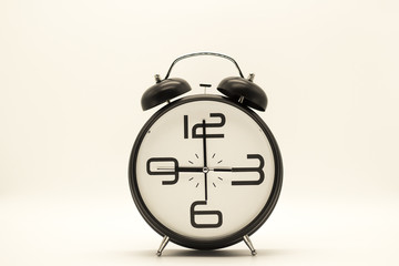 alarm clock on white background.
