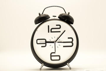 alarm clock on white background.