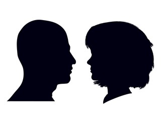 Vector illustration of  man and woman faces 
