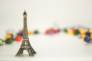 Eiffel tower isolated over the white background.