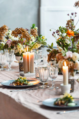 Easter table with candles