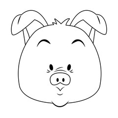 Funny pig cartoon vector illustration graphic design