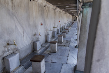 Old street washbasin in the Blue Mosque