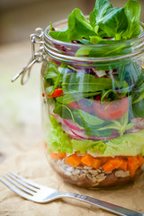 Salad in mason jar