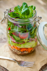Salad in mason jar