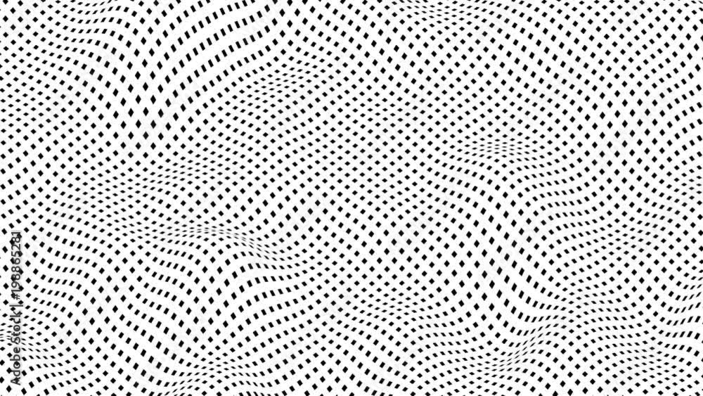 Poster abstract morphing surface with grid in seamless loop