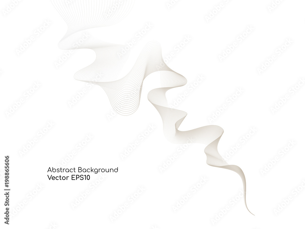 Poster abstract vector colorful wave lines isolated on white background for design elements in concept of m