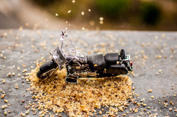 moto miniatura decoracion