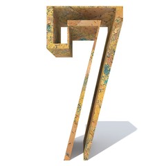 Conceptual old rusted metal font or type, iron or steel industry piece isolated white background. Educative rusty material, aged vintage surface, worn damaged paint as 3D illustration rough surface