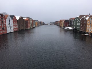 Naklejka premium Trondheim Norway Nidelva