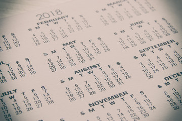 Fototapeta premium image of 2018 calendar background.