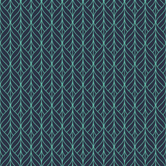 Seamless neon blue vintage ogee floral outline pattern vector