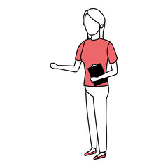 Woman faceless cartoon vector illustration graphic design