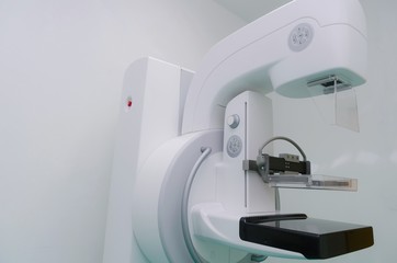 operating room with Mammography X-Ray System Machine in hospital, laboratory, cancer and disease...