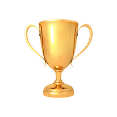 Fototapeta na wymiar The winner's cup. Realistic gold cup isolated on a white background Vector illustration