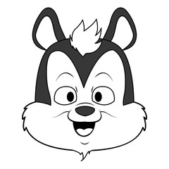 Cute skunk cartoon vector illustration graphic design